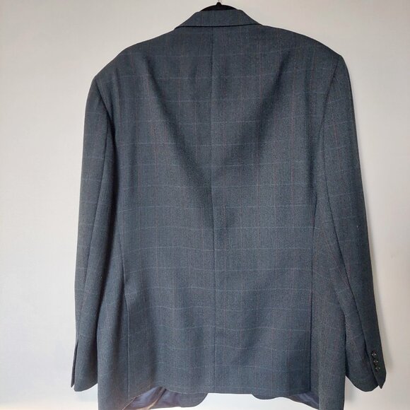 Profilo Studio Navy Grey  Paid Wool Blend Blazer , Size 44R - Picture 4 of 13